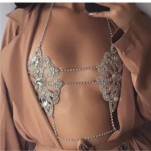Rhinestone rave bra
